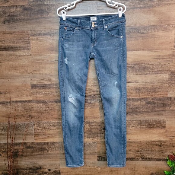 Hudson Jeans Size 28 Collin Flap Skinny Low Rise Medium Light Wash Western - Picture 2 of 11